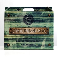 Коробка универсальная с ручкой, "Запас", 34,5 х 8 х 27 см