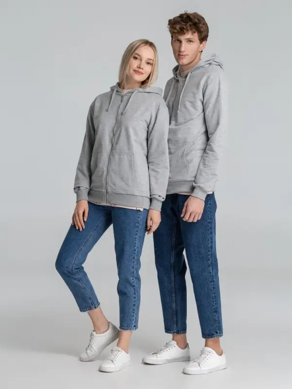 Толстовка на молнии с капюшоном Siverga 2.0, серый меланж, размер 5XL