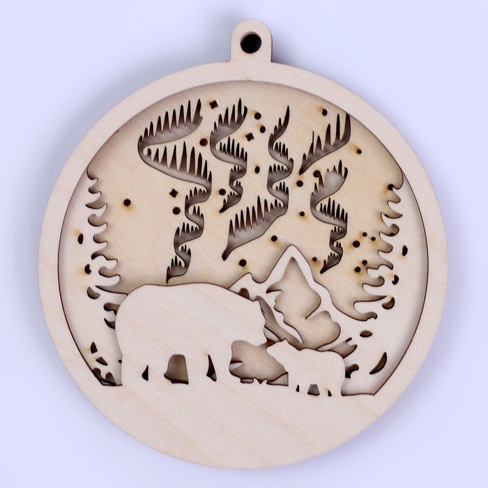 Заготовки для творчества. Деревянная ёлочная подвеска «Новый год! Белые медведи» Заготовки для творчества. Деревянная ёлочная подвеска «Новый год! Белые медведи»