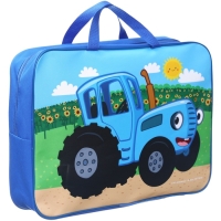 Папка с ручками текстильная А4, 350х270х100 мм, Синий трактор Папка с ручками текстильная А4, 350х270х100 мм, Синий трактор