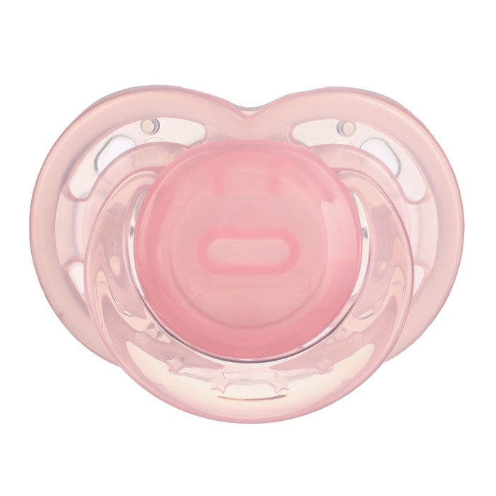 Соска- пустышка ортодотническая, с колпачком, +12 мес., розовый
