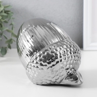 Сувенир керамика "Жёлудь" серебро 14х11х11,5 см Сувенир керамика "Жёлудь" серебро 14х11х11,5 см