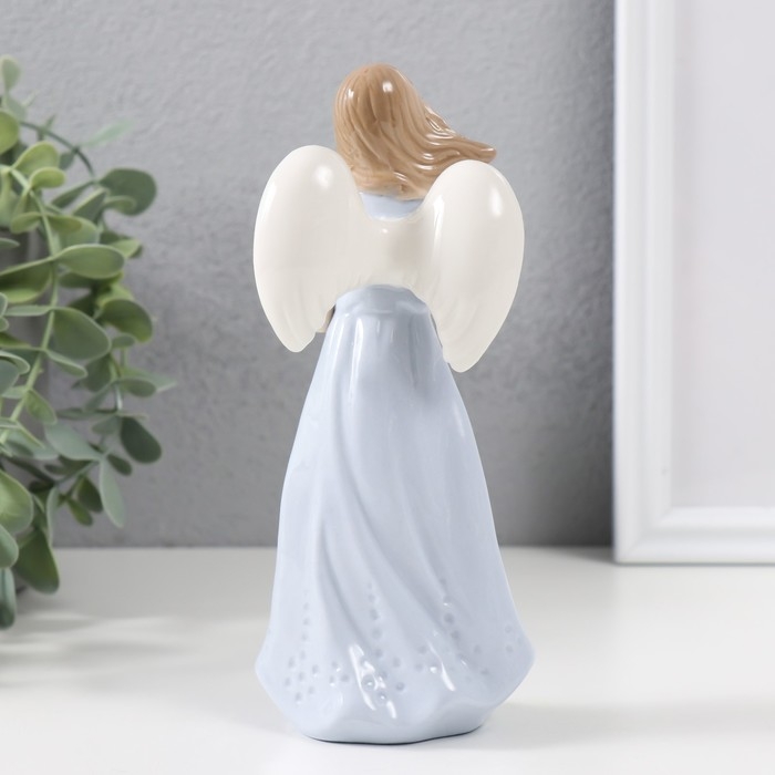 Сувенир керамика Сувенир керамика "Ангел в голубом платье с сердцем на ветру" 18х8х6 см