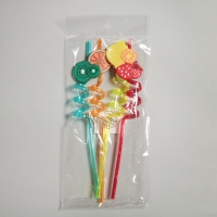 Трубочка из пластика «Фрукты», набор 4 шт., МИКС Трубочка из пластика «Фрукты», набор 4 шт., МИКС