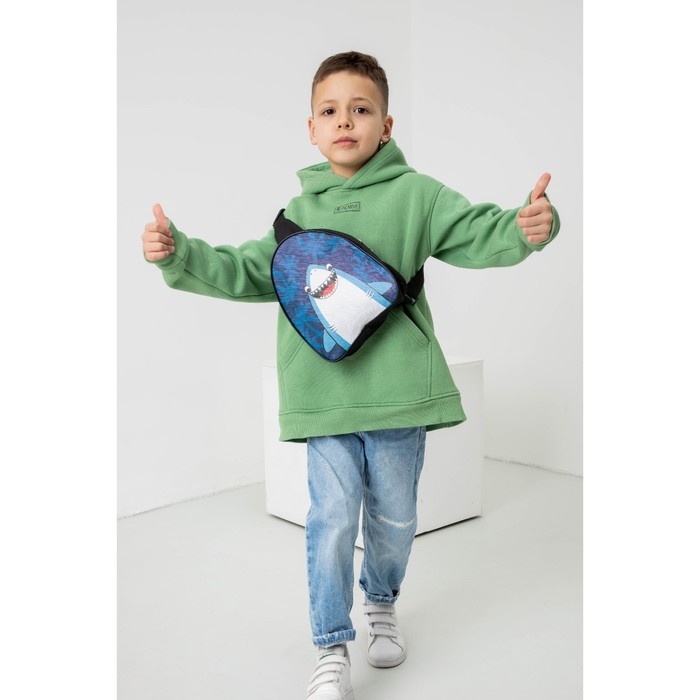 Рюкзак детский для мальчика &laquo;Акула&raquo;, на молнии, цвет синий