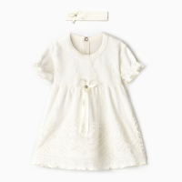 Набор: платье с коротким рукавом и повязка Крошка Я, 1,5-2 г, (86-92 см),100 % хлопок Набор: платье с коротким рукавом и повязка Крошка Я, 1,5-2 г, (86-92 см),100 % хлопок