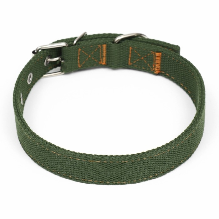 Ошейник брезентовый двухслойный, 59,5 х 2,5 см, хаки