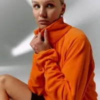 Куртка флисовая унисекс Fliska, оранжевая, размер XS/S