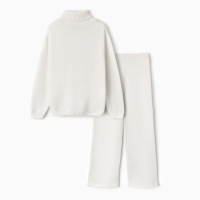 Костюм вязаный детский (Свитер и брюки) MINAKU, цвет молочный, рост 116 см