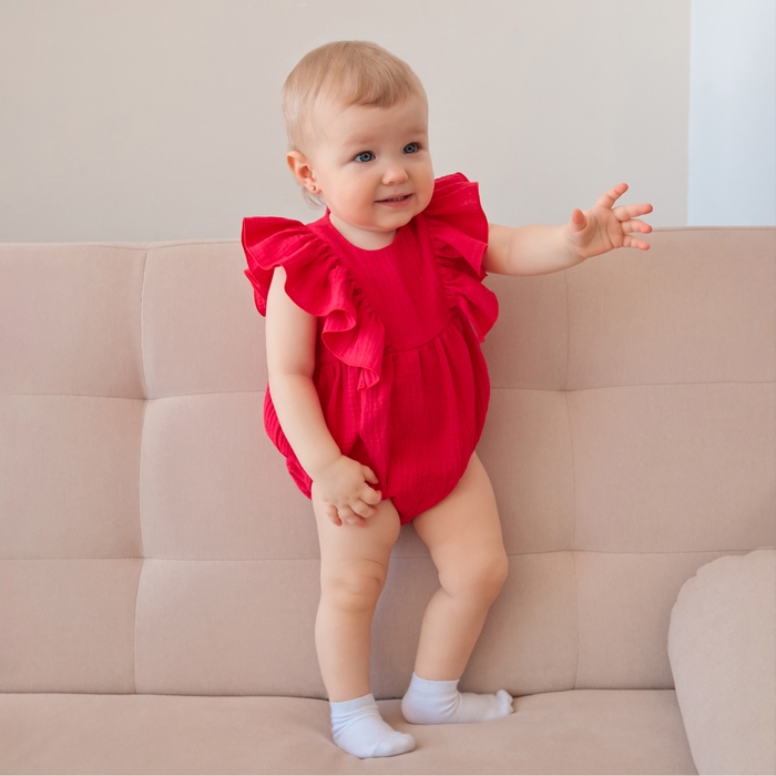 Боди детское MINAKU, цвет красный, рост 80-86