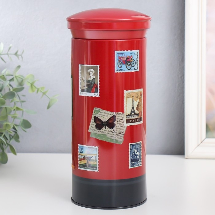 Копилка металл "Почтовый ящик. Марки" МИКС 11х11х20 см