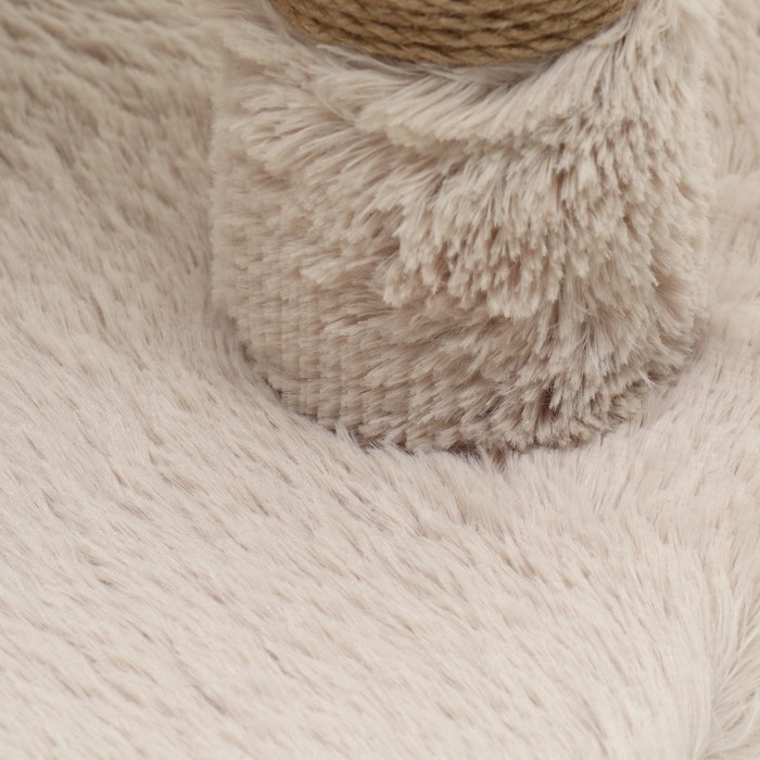 Комплекс для кошек с когтеточкой, с лежанкой, 63 х 41 х 76 см, пушистый мех, джут, серый Комплекс для кошек с когтеточкой, с лежанкой, 63 х 41 х 76 см, пушистый мех, джут, серый