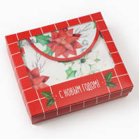 Набор подарочный "Этель" Christmas red flowers, фартук, полотенце, прихватка