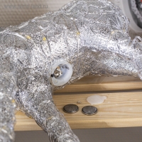 Светодиодная фигура &laquo;Олень серебристый&raquo; 30 &times; 46 &times; 15 см, акрил, батарейки CR2032х2 (в комплекте), свечение тёплое белое