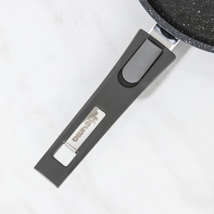 Сковорода &laquo;Гранит&raquo;, d=28 см, съёмная ручка, антипригарное покрытие, цвет серый