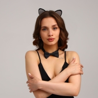 Карнавальный набор взрослый &laquo;Стильная кошечка&raquo; (ободок - ушки+ бабочка)