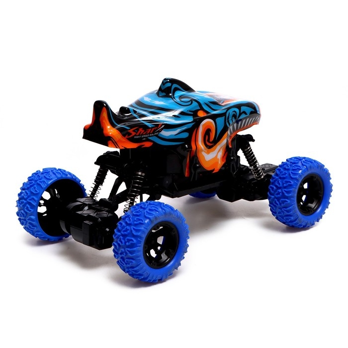 Джип радиоуправляемый MONSTER, 1:16, свет, работает от аккумулятора, цвет синий
