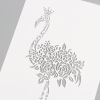 Трафарет пластиковый "Цветочный фламинго", 16х24 см Трафарет пластиковый "Цветочный фламинго", 16х24 см