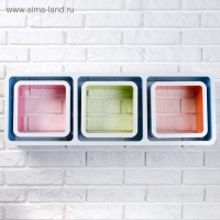 Набор настенных полок 1+3, разноцветные (большая 75*26см, 3 малых 20*20см)