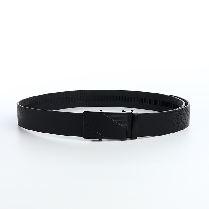 Ремень мужской, ширина 3,5 см, пряжка автомат, цвет чёрный