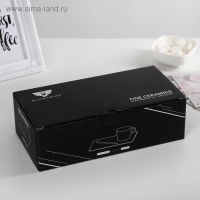 Чайная пара керамическая с ложкой &laquo;Эстетика&raquo;, 2 предмета: кружка 250 мл, подставка 24,5&times;12,5 см, цвет белый