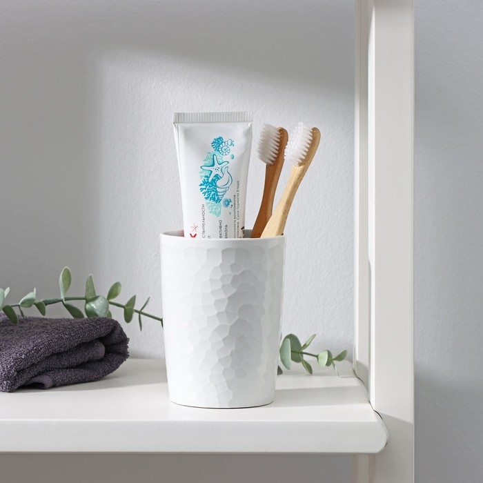 Стакан для зубных щёток Tule, 350 мл, d=7,7 см, h=10,4 см, цвет светло-серый Стакан для зубных щёток Tule, 350 мл, d=7,7 см, h=10,4 см, цвет светло-серый