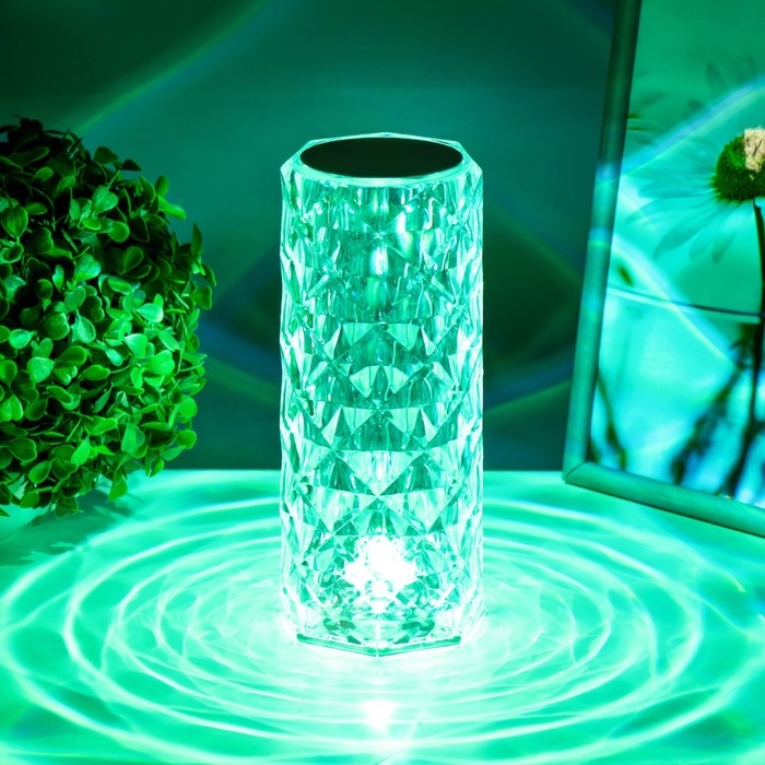 Настольная лампа с ПДУ "Призма" LED RGB АКБ 9,5х9х21,5 см RISALUX