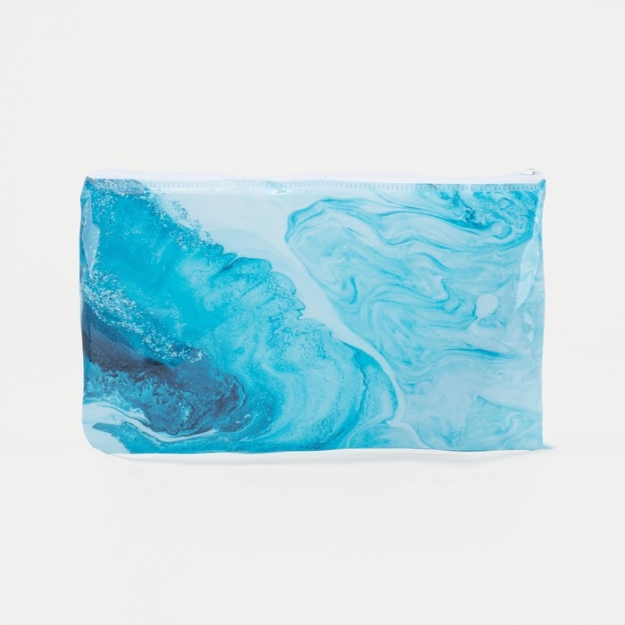 Косметичка-пенал на молнии, цвет бирюзовый Косметичка-пенал на молнии, цвет бирюзовый