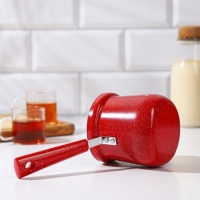 Турка Доляна «Мрамор рэд», 500 мл, d=9 см, 19,5×9×14 см, пластиковая ручка, антипригарное покрытие, индукция, цвет красный Турка Доляна «Мрамор рэд», 500 мл, d=9 см, 19,5×9×14 см, пластиковая ручка, антипригарное покрытие, индукция, цвет красный