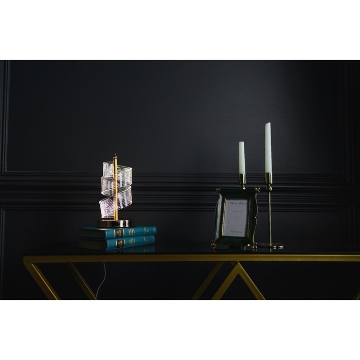 Настольная лампа "Спираль" LED 5Вт золото 11х11х25 см RISALUX