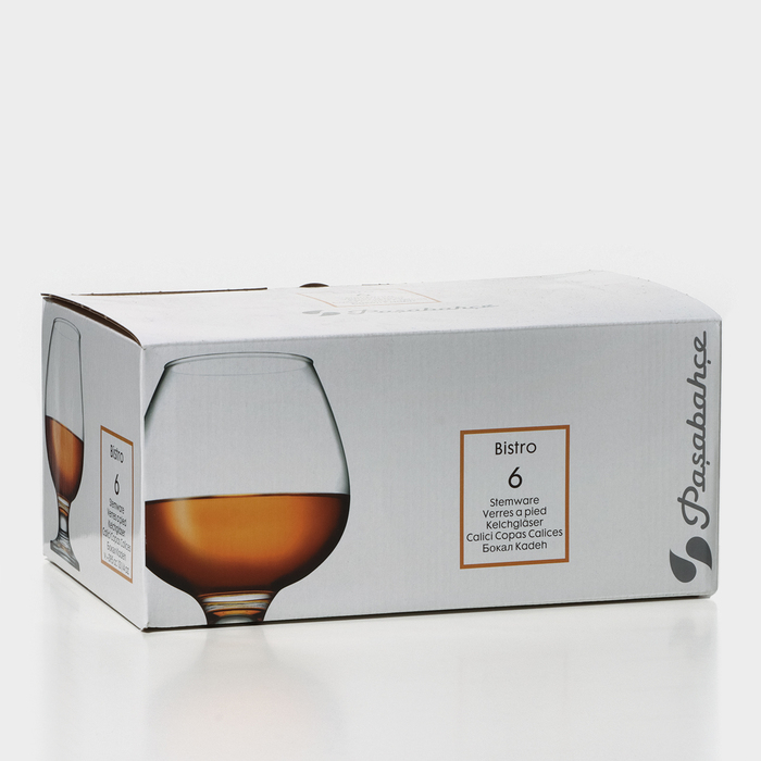 Набор стеклянных бокалов для коньяка Bistro, 385 мл, 6 шт