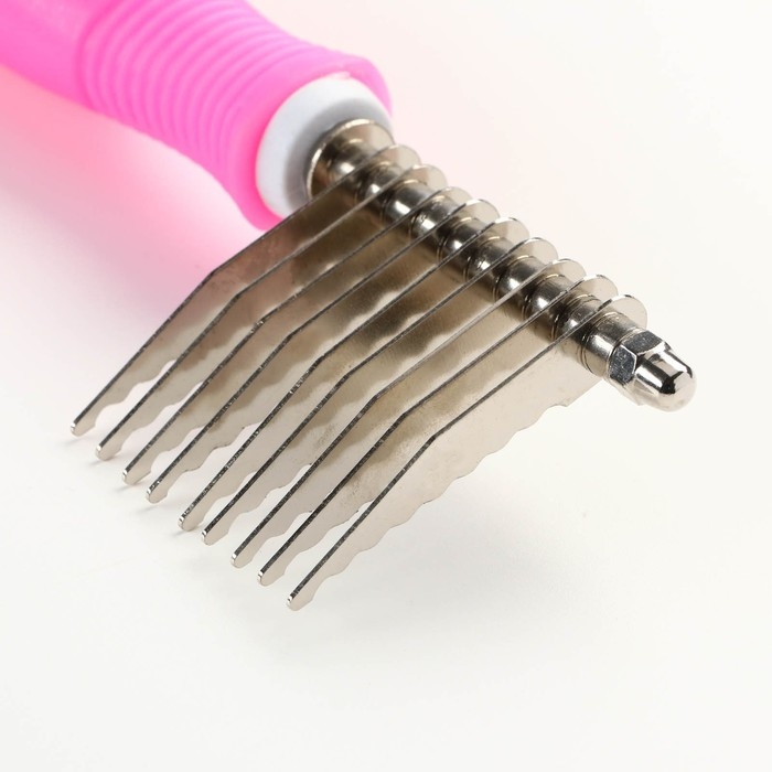 Колтунорез боковой Колтунорез боковой "Комфорт" 9 лезвий, нескользящая резиновая ручка, розовый