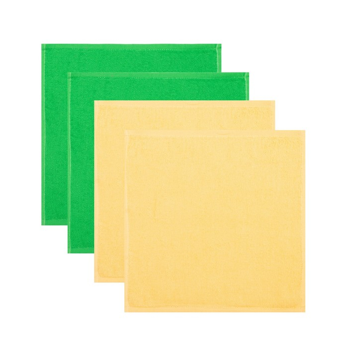 Набор махровых полотенец &laquo;Всё будет авокадно&raquo; 30х30 см - 4 шт, 100% хлопок 340 гр/м2