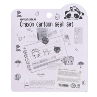 Набор для рисования: печать 3 шт., штемпельная подушка, карандаш 7 цветов, цвет голубой Набор для рисования: печать 3 шт., штемпельная подушка, карандаш 7 цветов, цвет голубой