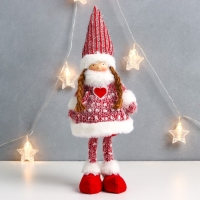 Кукла интерьерная "Малышка Тося в красном вязаном платье с сердечком" 45х18х11 см Кукла интерьерная "Малышка Тося в красном вязаном платье с сердечком" 45х18х11 см