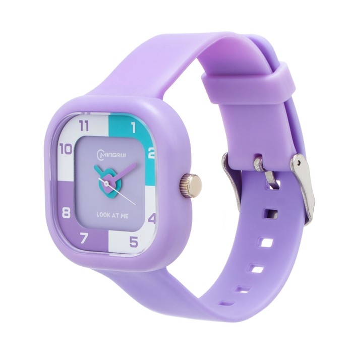 Часы наручные детские, d-3.7 см, ремешок силикон, 3 АТМ, сиреневые
