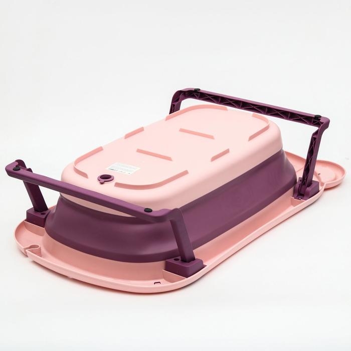 Ванночка детская складная со сливом, &laquo;Мишка&raquo;, 83 см., цвет розовый