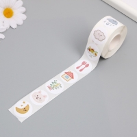 Наклейка бумага "Котик на даче" d=2,5 см 500 шт в рулоне 3х5,5х5,5 см Наклейка бумага "Котик на даче" d=2,5 см 500 шт в рулоне 3х5,5х5,5 см