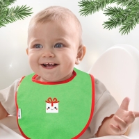 Нагрудник детский новогодний «Happy», на липучке, цвет МИКС, Крошка Я Нагрудник детский новогодний «Happy», на липучке, цвет МИКС, Крошка Я