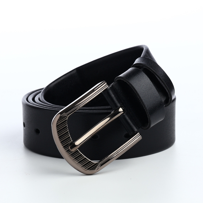 Ремень мужской &laquo;Великан&raquo;, ширина 3,8 см, винт, пряжка металл, цвет чёрный