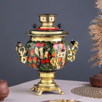 Набор «Хохлома», овал, 3 предмета, самовар 3 л, заварочный чайник 0,7 л, поднос Набор «Хохлома», овал, 3 предмета, самовар 3 л, заварочный чайник 0,7 л, поднос