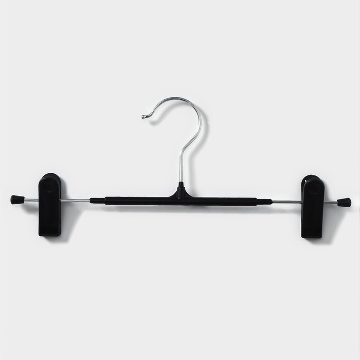 Вешалки для брюк и юбок с зажимами, набор 10 шт, 32×13,5 см, цвет чёрный Вешалки для брюк и юбок с зажимами, набор 10 шт, 32×13,5 см, цвет чёрный