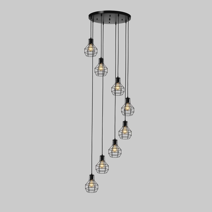 Светильник-каскад Светильник-каскад "Ортико" 8хЕ27 40Вт черный 50х50х290 см