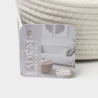 Корзина для хранения плетёная ручной работы LaDо́m &laquo;Вера&raquo;, хлопок, 28&times;16&times;10 см, цвет белый