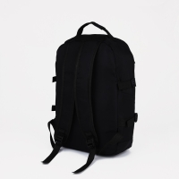 Рюкзак молодёжный из текстиля на молнии, 3 кармана, цвет чёрный