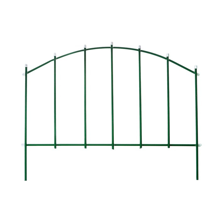 Ограждение декоративное, 68 &times; 410 см, 5 секций, металл, зелёное, &laquo;Вертикаль&raquo;