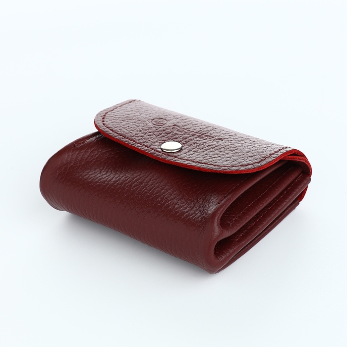 Монетница на кнопке, TEXTURA, цвет бордовый Монетница на кнопке, TEXTURA, цвет бордовый