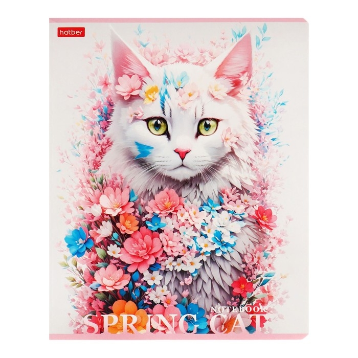 Тетрадь 48л кл Spring cat, обл мел карт, скругл угл, бл 65г/м2, МИКС Тетрадь 48л кл Spring cat, обл мел карт, скругл угл, бл 65г/м2, МИКС