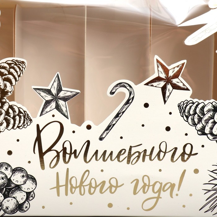 Коробка для эклеров с вкладышами «Волшебного Нового года!», 25.2 х 15 х 7 см, Новый год Коробка для эклеров с вкладышами «Волшебного Нового года!», 25.2 х 15 х 7 см, Новый год