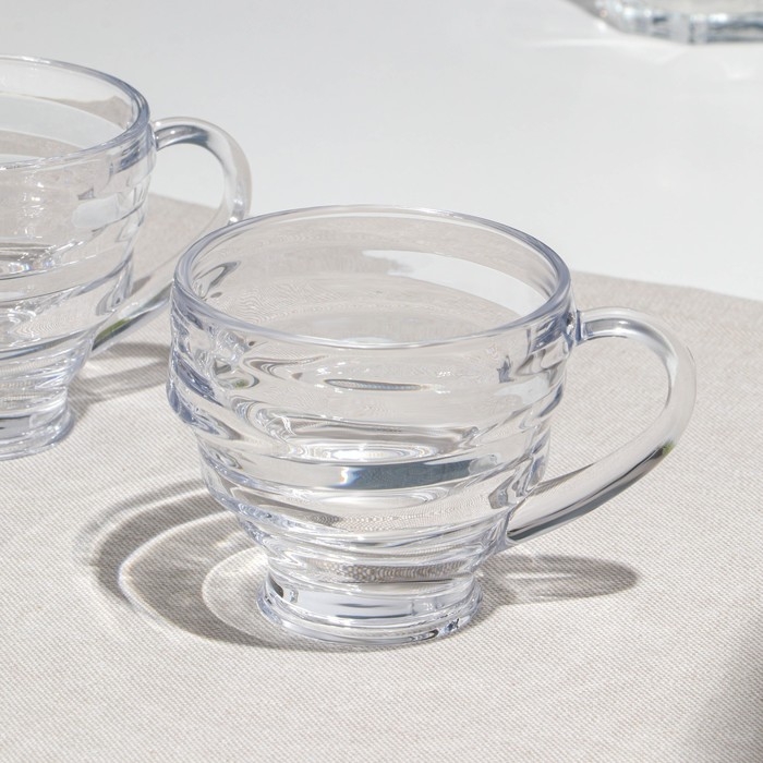 Набор кружек, стеклянный, d=8.5 см, h=8 см, 200 мл, 6 шт